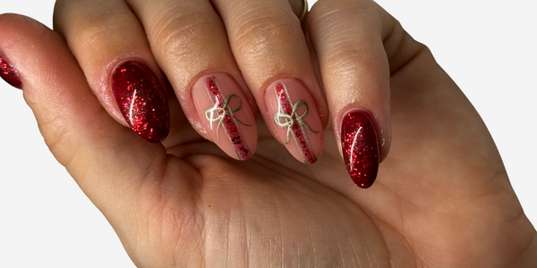 Christmas Ribbons Nail Art Tutorial